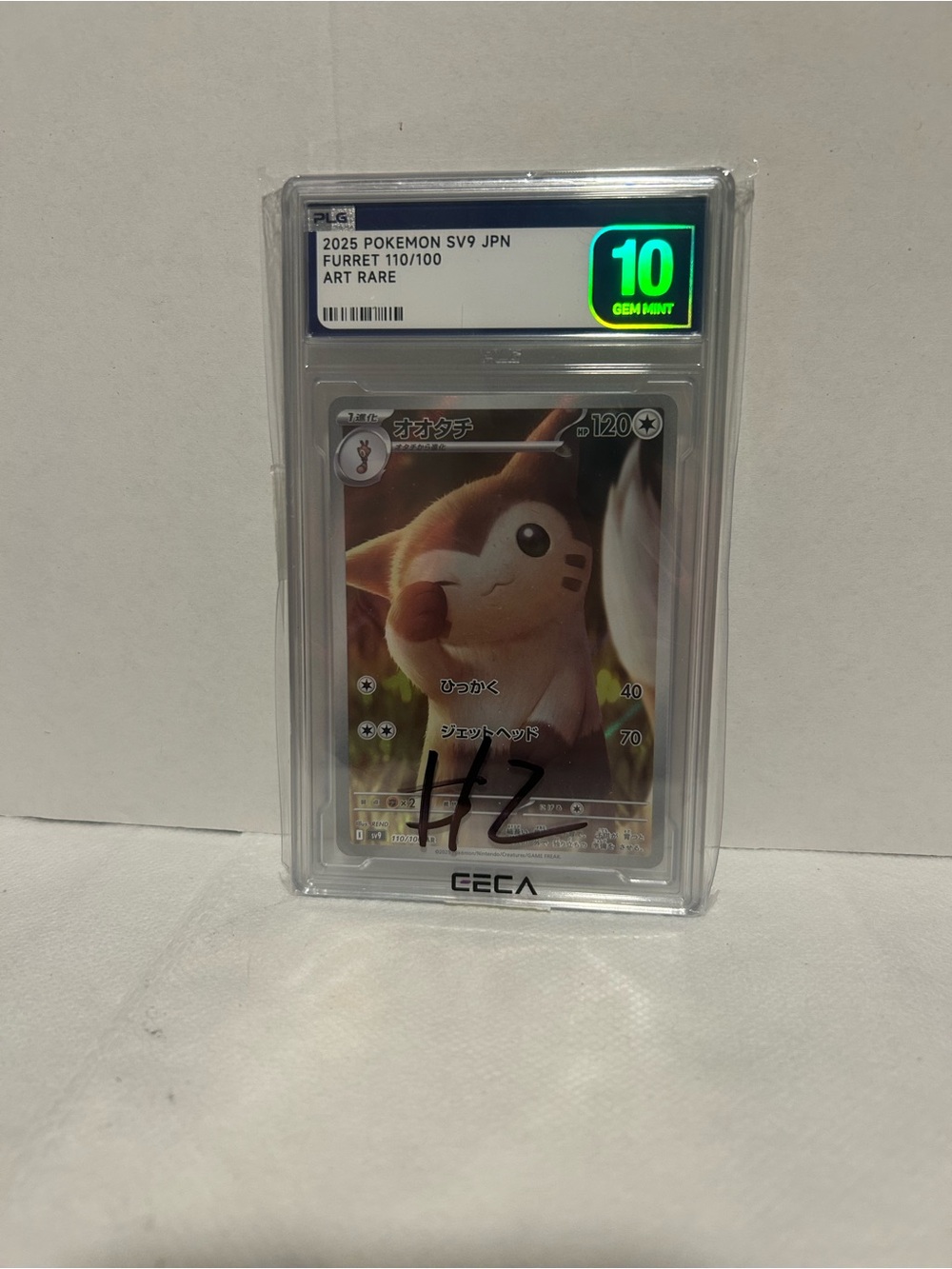 Pokemon Furret Art Rare Graded Card - Brown, White, Green